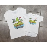 Dinosaur Island Design Child Shirt - Personalised Name
